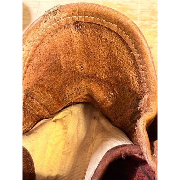 VTG LL Bean Maine Hunting Boots Leather Thinsulate Sz 7 Tan Gray Preppy Country - Picture 9 of 12